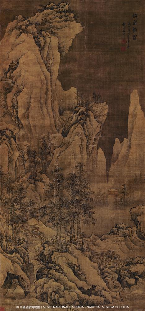 <p>陳星《峨眉積雪圖》則是深冬限定之作。四川峨眉山積雪的山體、馱著行囊的歸驢、山澗的木橋,與今日所能見到金頂雲海覆雪,同樣靜謐又壯美。</p>
<p>**********</p>
<p>峨眉積雪圖</p>
<p>陳星</p>
<p>清順治十三年(1656)</p>
<p>絹本設色立軸</p>