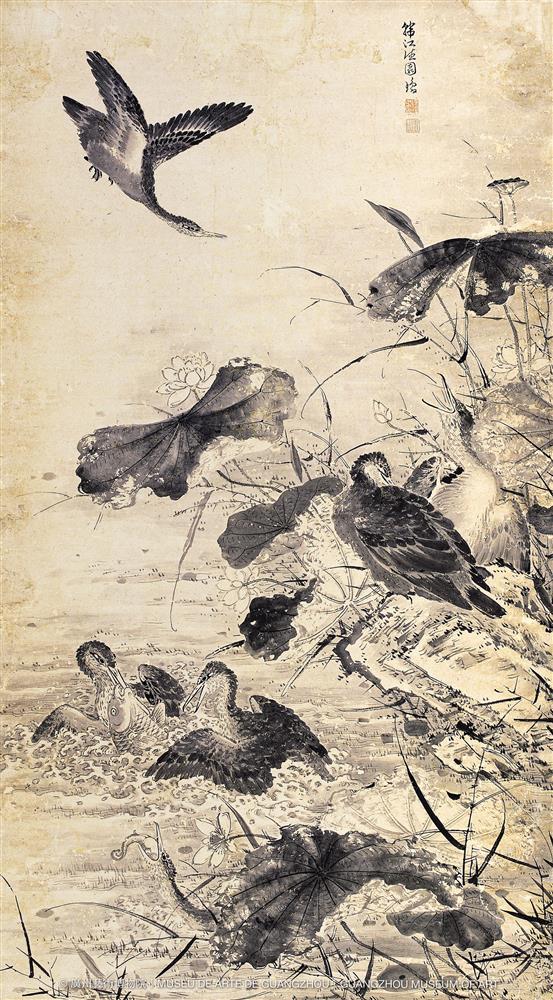 <p>陳瓊</p>

<p>蓮鷺圖</p>

<p>水墨紙本立軸</p>

<p>208.5 &times; 115.5 cm</p>

<p>廣州藝術博物院（廣州美術館）藏</p>
