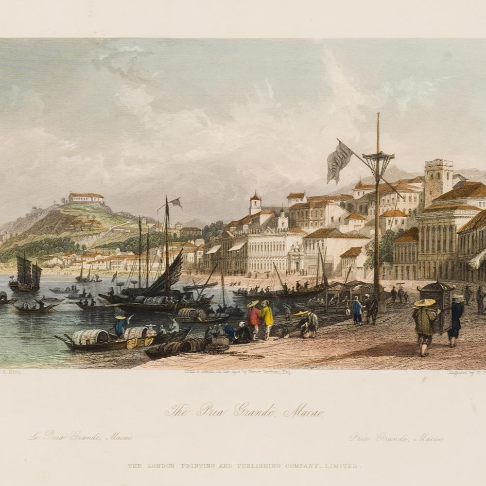 <p><strong>澳門南灣景色</strong></p>

<p>原作：華納•瓦南 (1756 – 1827)</p>

<p>繪畫：湯瑪斯•阿羅姆 (1804 – 1872)</p>

<p>製版：卡彭</p>

<p>凹版─ 鋼板、雕凹線法、手工著色</p>

<p>英國</p>

<p>c. 1838</p>

<p>12.3 x 19.4 cm</p>

<p>A-PP1998-000161</p>
