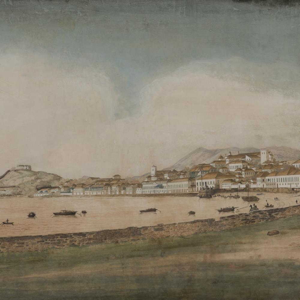 <p><strong>北眺澳門南灣景色</strong></p>

<p>羅伯特•伊里亞德 (1790 – 1849)</p>

<p>紙本水彩</p>

<p>英國</p>

<p>c. 1824</p>

<p>59.5 x 93 cm</p>

<p>A-PW1998-000150</p>
