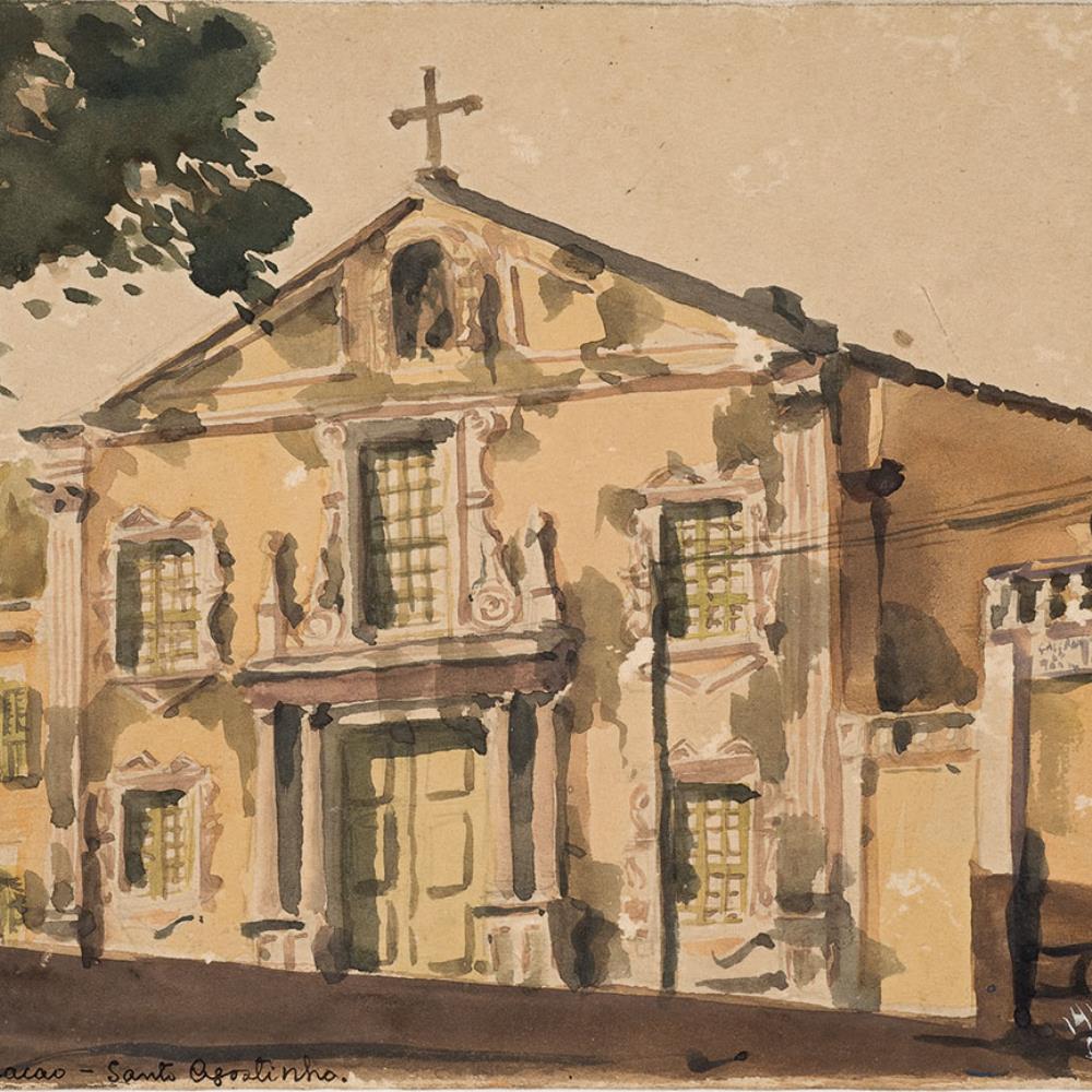 <p><strong>Igreja de Santo Agostinho</strong></p>

<p>Adolfo C. Demée (1935 – 2008)</p>

<p>Aguarela sobre papel</p>

<p>19.1 x 27.5 cm</p>

<p>1950</p>

<p>A-PW2011-000002</p>
