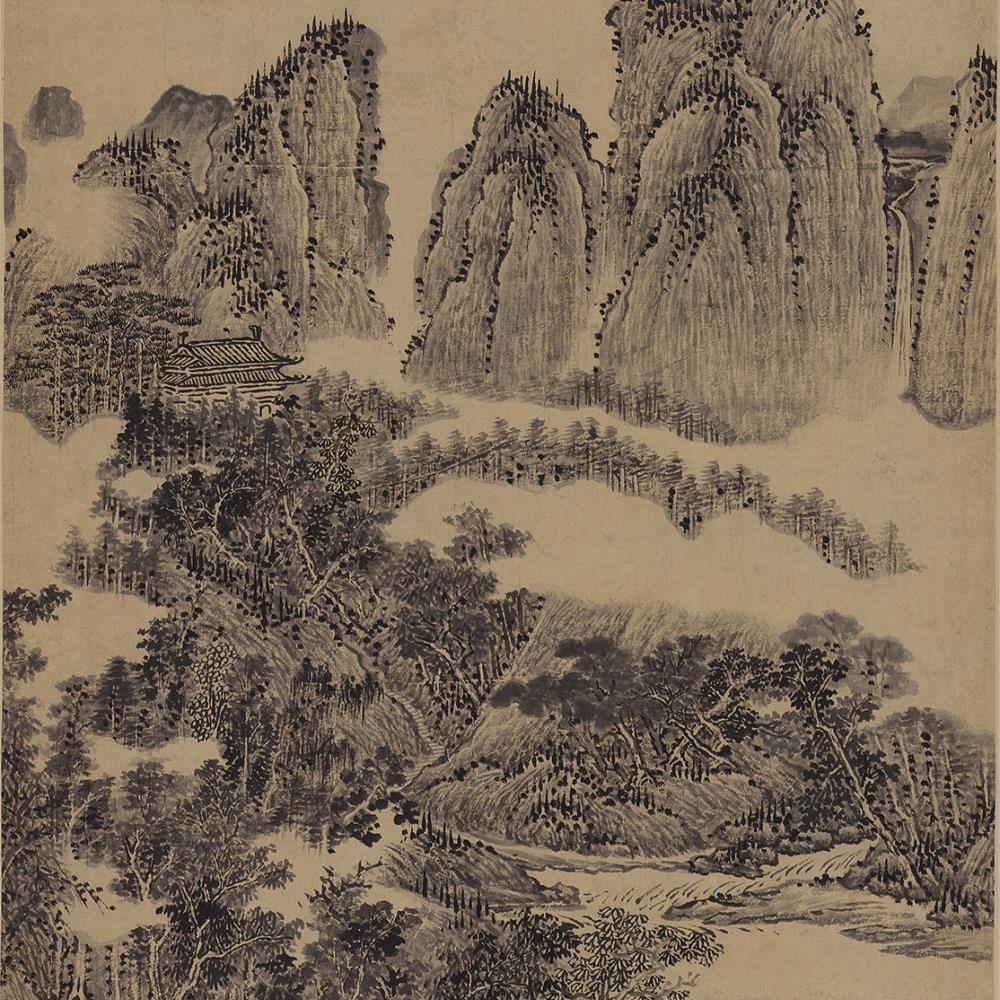 <p><strong>雲嵐林壑圖</strong></p>
<p>王翬(1632—1717)</p>
<p>清康熙五十年(1711)</p>
<p>紙本水墨立軸</p>
<p>縱72.5釐米 橫43.6釐米</p>