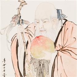 <p>南極仙翁圖</p>

<p>鄧芬（1894 – 1964）</p>

<p>設色紙本立軸</p>

<p>縱78.5 cm　橫46 cm</p>

<p>1951</p>
